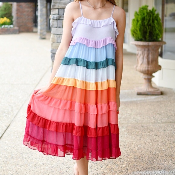 Rainbow ruffle dress - Picture 5 of 5